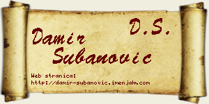 Damir Subanović vizit kartica